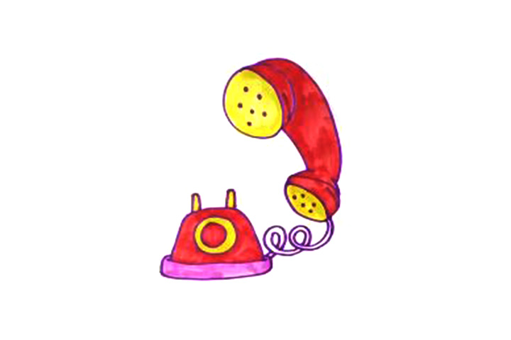 简单五步画一部电话