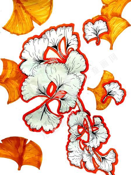 落叶绘画作品简单