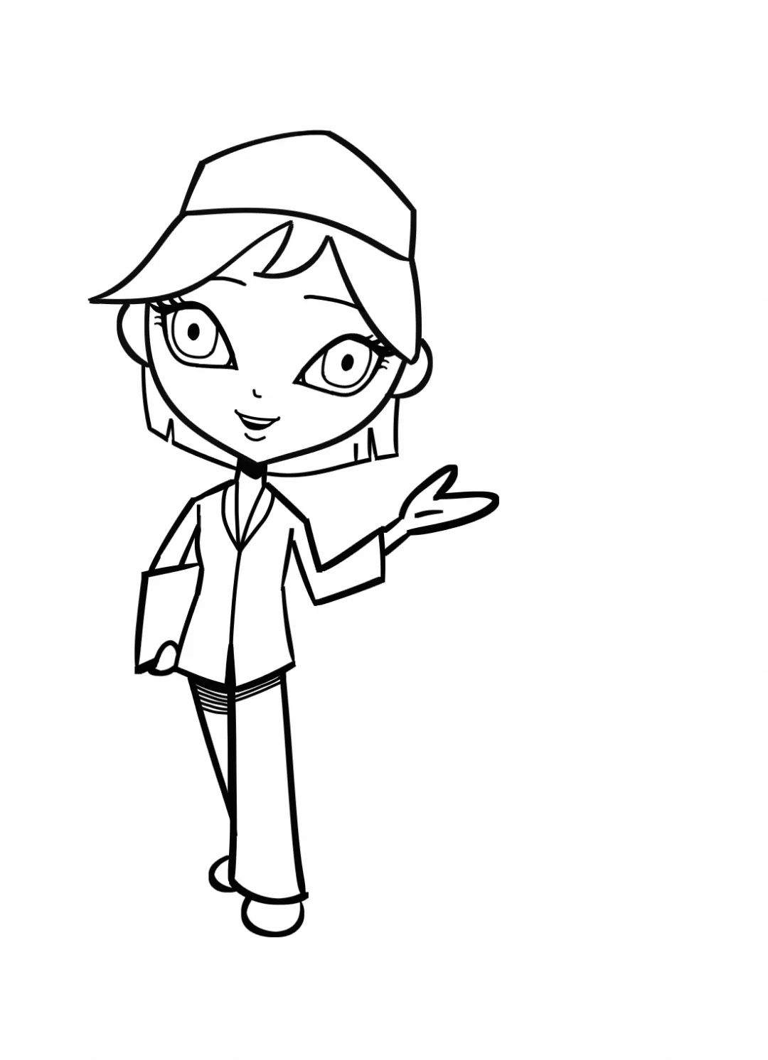 步骤2：调整草图后，对草图进行勾线。