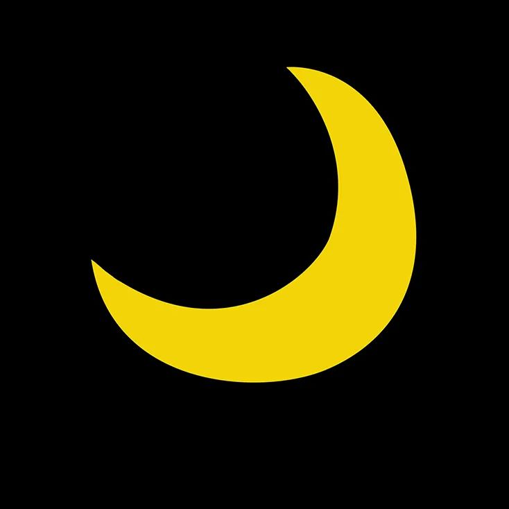 步骤1：首先我们把用黄色卡纸剪好的弯月粘贴在黑色正方形卡纸上。