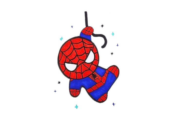 简单四步画出可爱蜘蛛侠