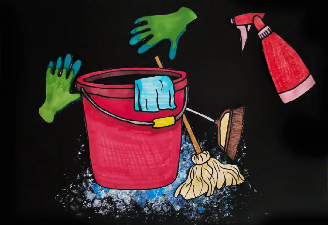 步骤3：把劳动工具上好颜色