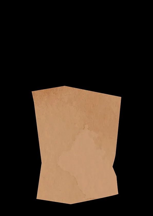 步骤1：首先我们把牛皮纸剪成一个购物袋的形状，注意透视近大远小的变化。