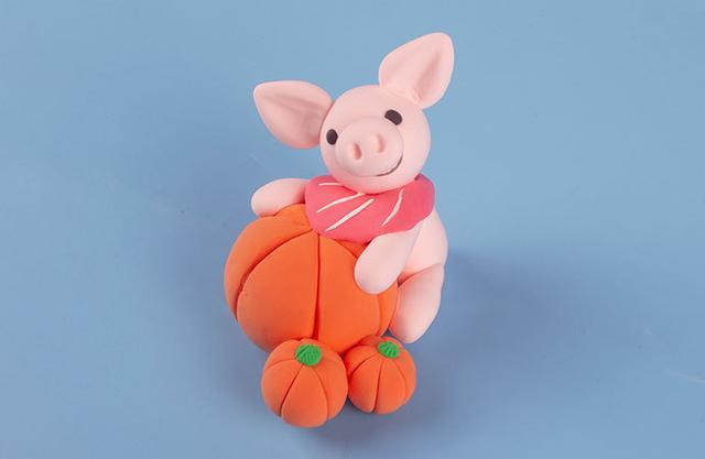 丰收小猪粘土步骤教程