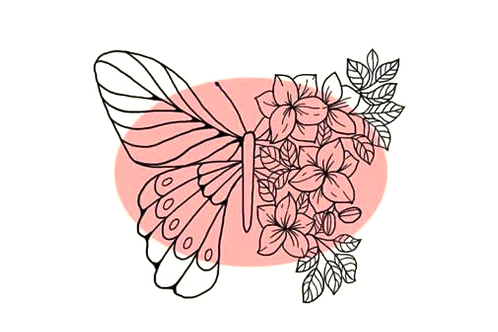 一半蝴蝶一半花蝶恋花简笔画（6张）-图2