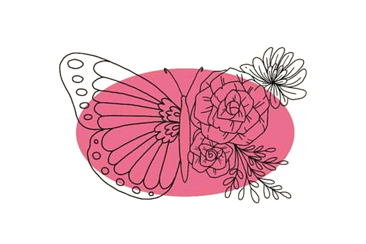 一半蝴蝶一半花蝶恋花简笔画（6张）-图6