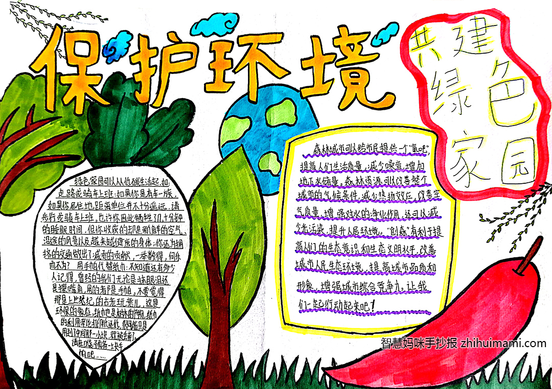 世界环境日手抄报绘画一等奖（8张）-图7