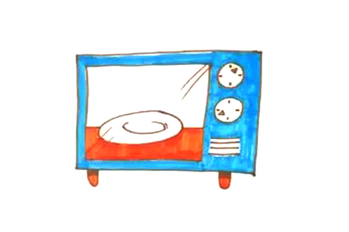 家电简笔画教程之微波炉的画法