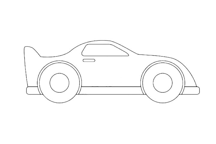 低龄版简单跑车简笔画画法步骤-图3