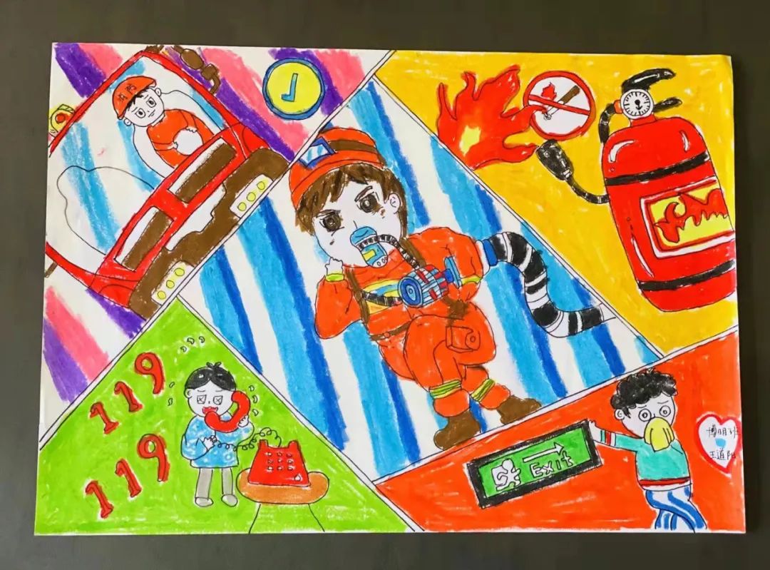 我是小小消防员 消防安全绘画作品（10张）-图2