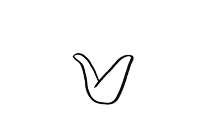 步骤1：画出玉米叶子。