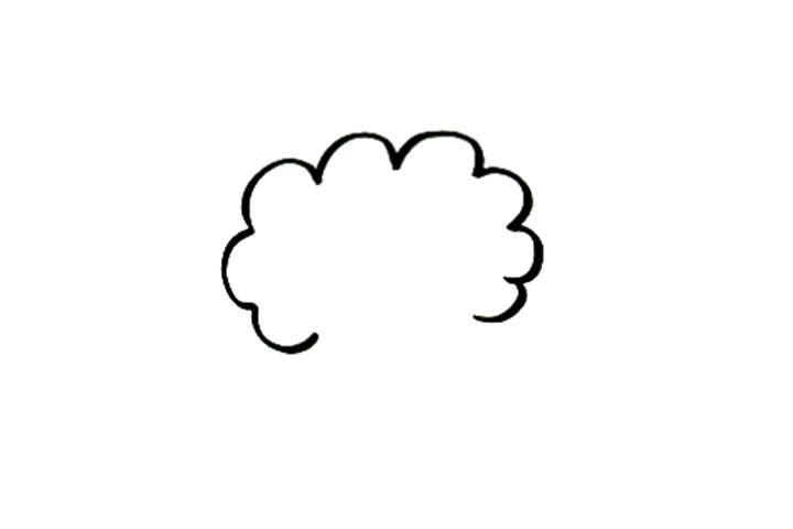 步骤1：画出西蓝花的基本形状。