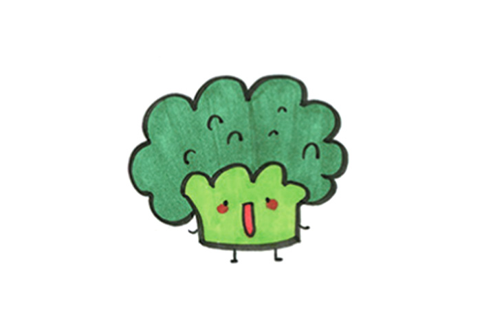 卡通西蓝花的画法简单可爱