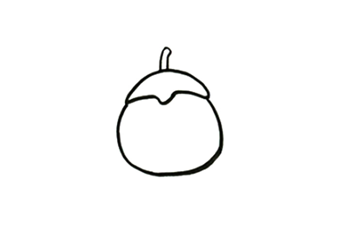 步骤2：画出茄子的轮廓。