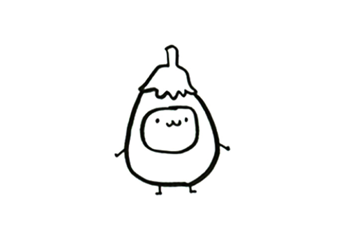 可爱的茄子宝宝怎么画-图3