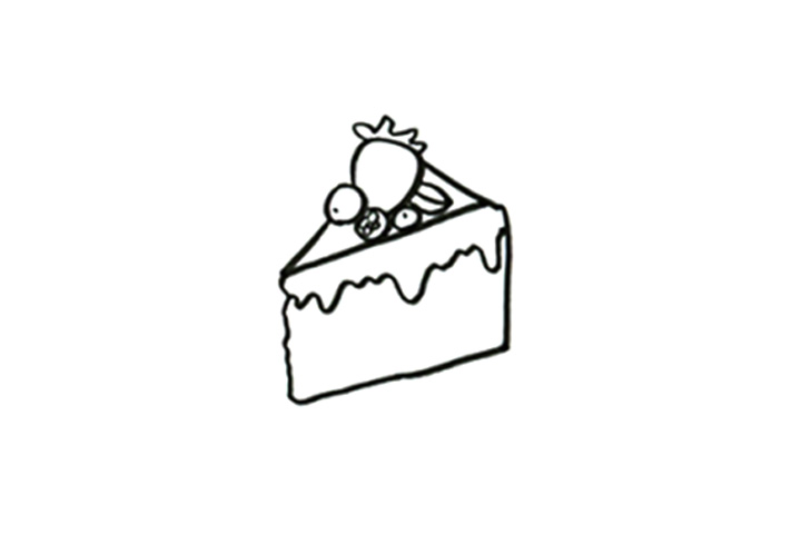 步骤2：画出蛋糕整体轮廓。