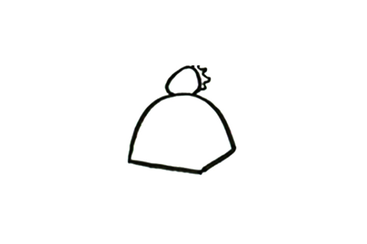 步骤2：依次画出蛋糕顶部的草莓。