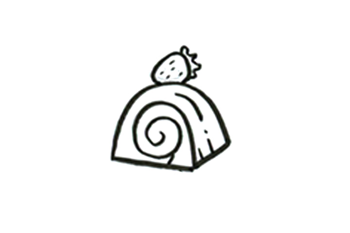 步骤3：画出蛋糕的细节纹路。