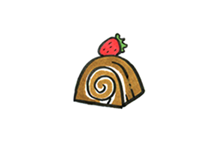 草莓面包简笔画教程