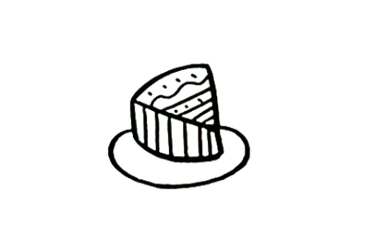 步骤3：画出蛋糕的细节。