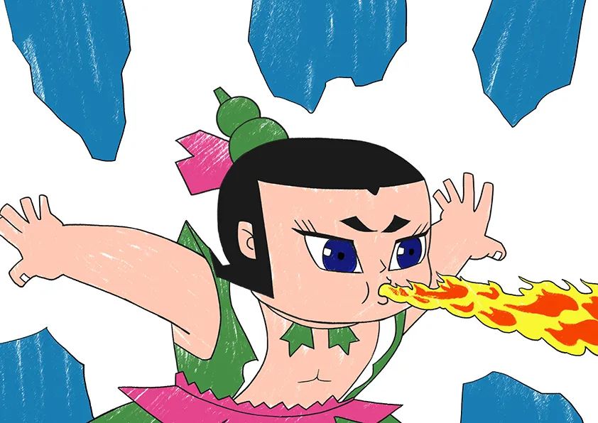 卡通儿童画—葫芦兄弟之火娃