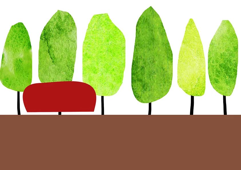 步骤4：用一小块红色卡纸剪出巴士的车身。