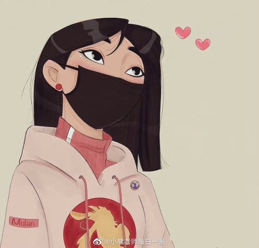 疫情主题儿童画迪士尼公主带上口罩-图3