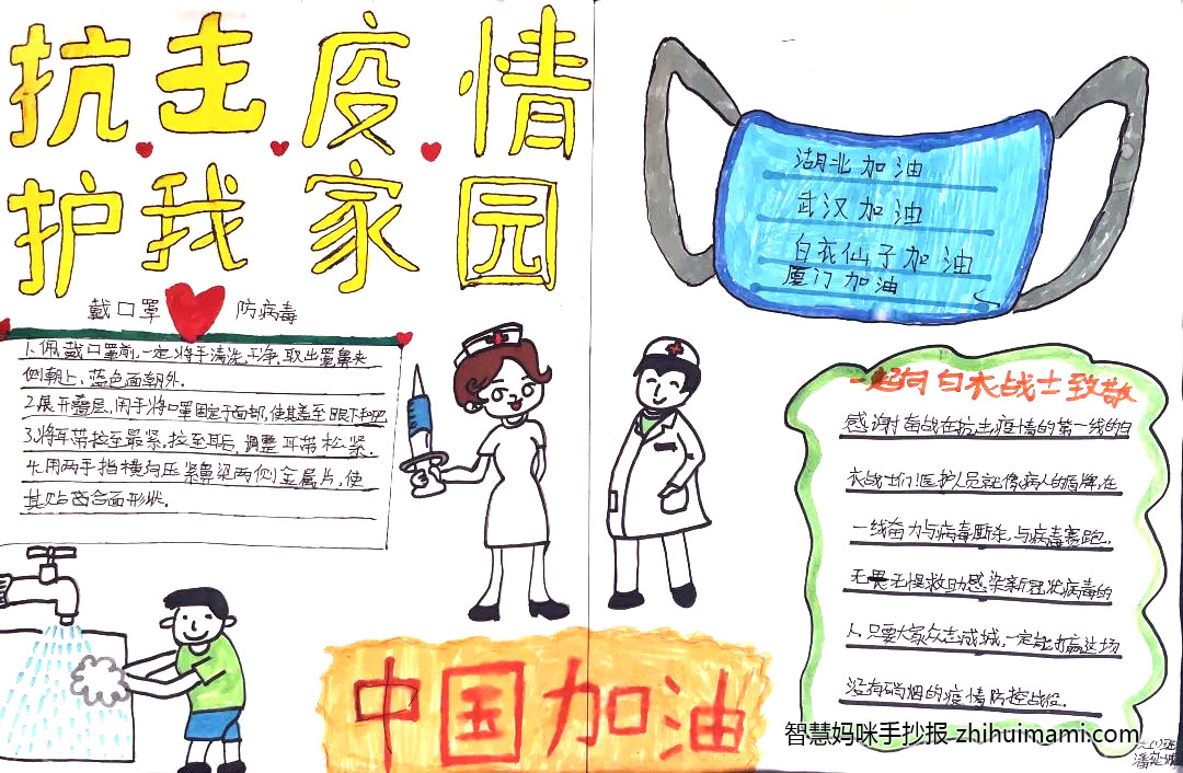 “抗疫有我 风雨同舟”主题手抄报（11张）-图7