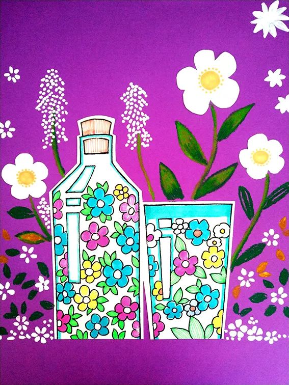 美丽的花瓶创意画