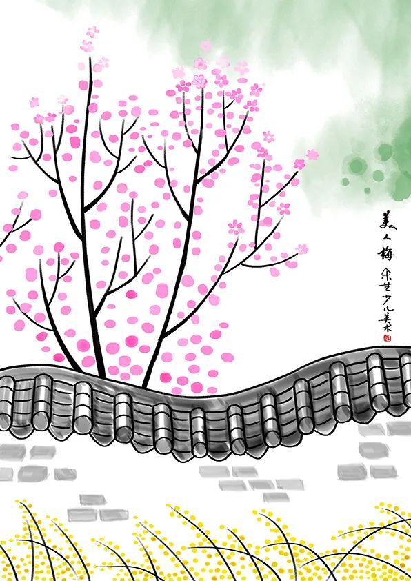 春天主题作品《美人梅 · 迎春》