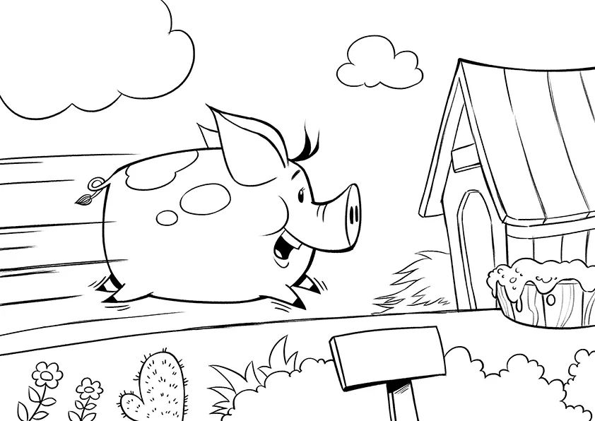 步骤3：接下来，我们用勾线笔给画面勾线，小心一点即可，没有太大难度。