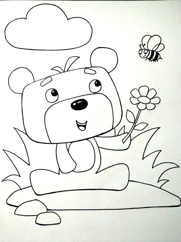 步骤3：接下来，我们用勾线笔对铅笔稿进行勾线。