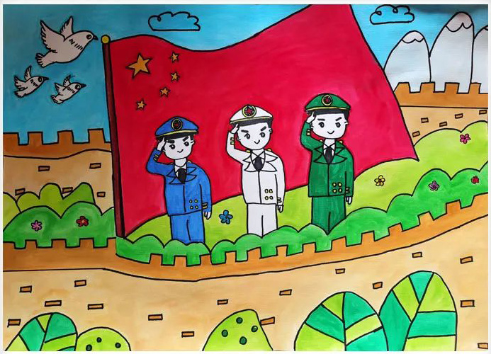 致敬英雄优秀绘画作品8张-图2