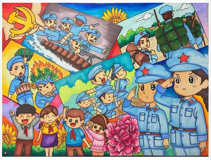 致敬英雄系列绘画作品之喜迎二十大，致敬真英雄-图4