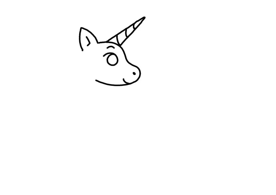 神秘生物独角兽简笔画画法步骤-图1