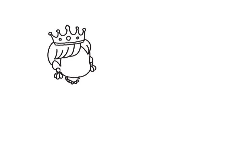 小公主的生日简笔画画法步骤-图1