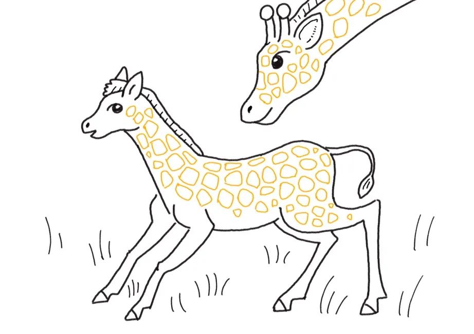 可爱的长颈鹿宝宝怎么画-图6