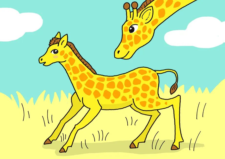 可爱的长颈鹿宝宝怎么画