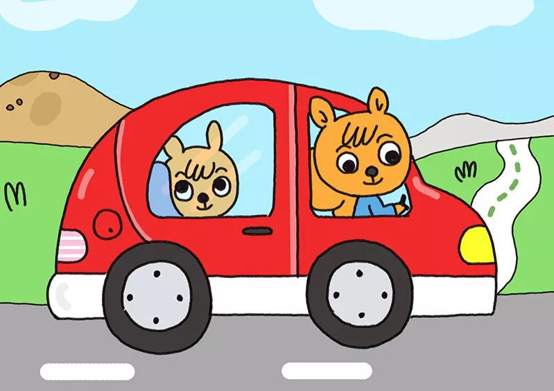 自驾小松鼠一家简笔画画法步骤