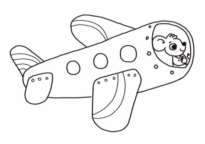 鼠小弟开飞机简笔画画法步骤-图5