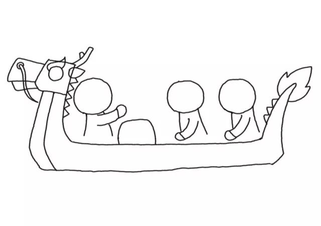 端午节简笔画赛龙舟的画法步骤-图4