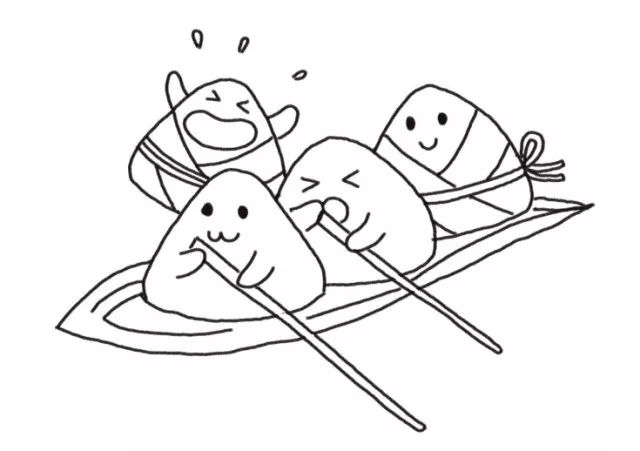 端午节简笔画粽子龙舟队的画法步骤-图6