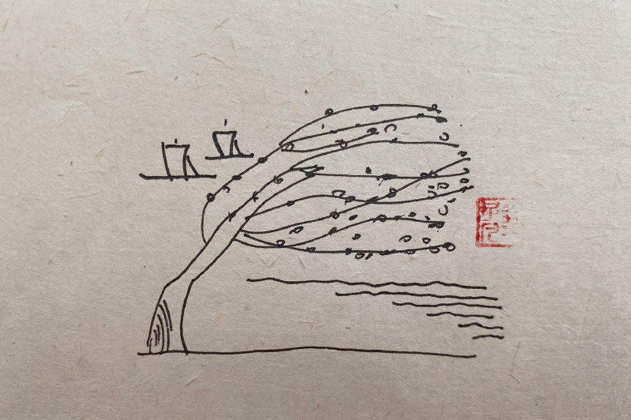 9张简单的山水风景简笔画图片-图3
