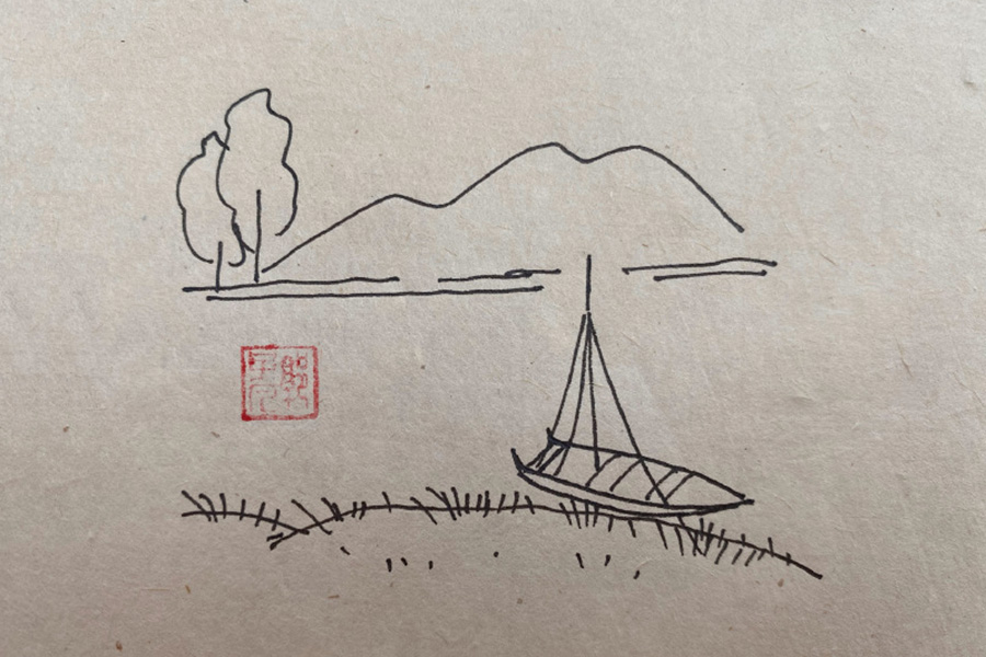 9张简单的山水风景简笔画图片-图8