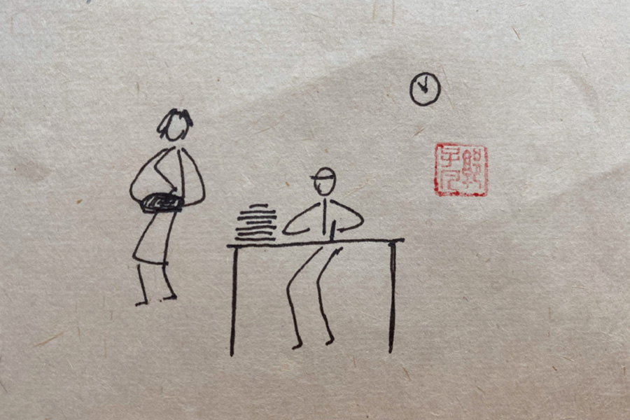 日出而作，日入而息 生活风景简笔画图片-图5