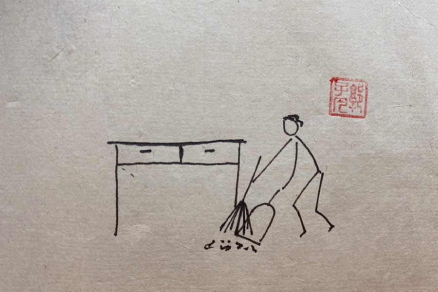 日出而作，日入而息 生活风景简笔画图片-图8