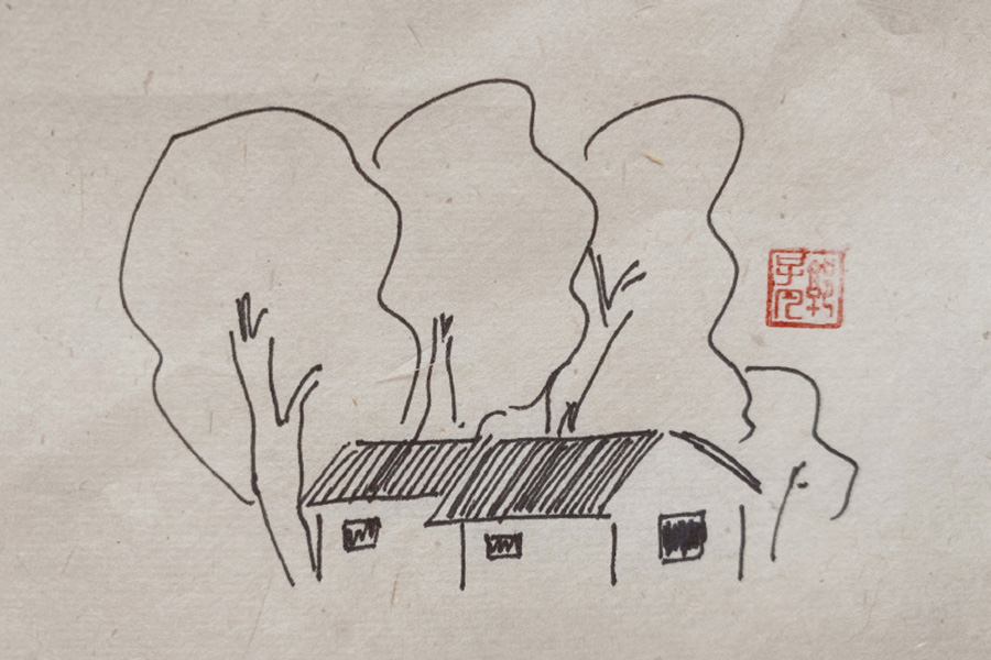 9张秋天风景简笔画图片 云天收夏色，木叶动秋声-图4