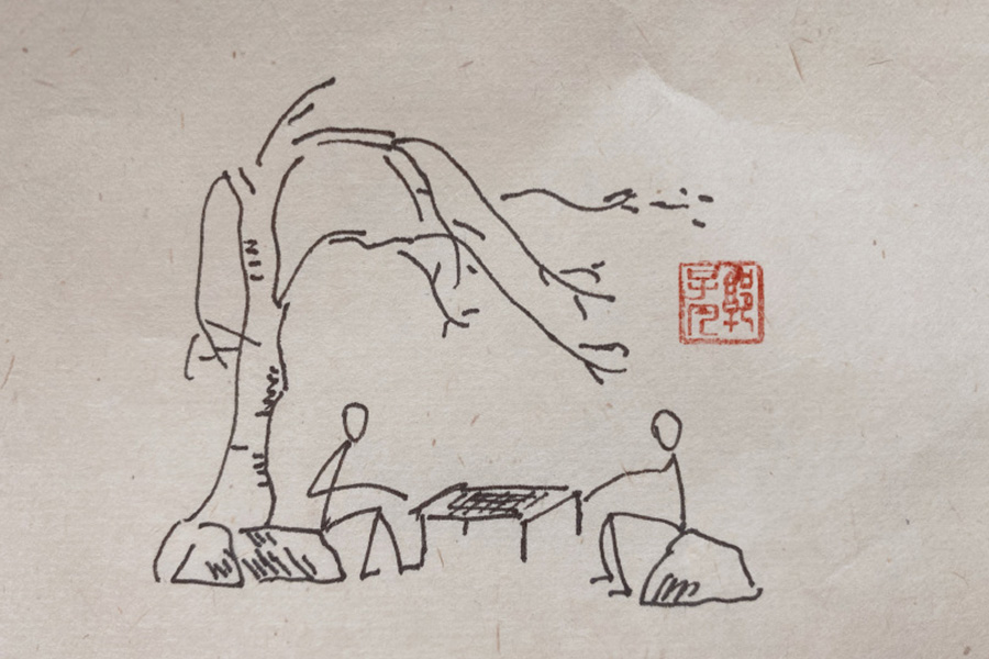 9张秋天风景简笔画图片 云天收夏色，木叶动秋声-图8