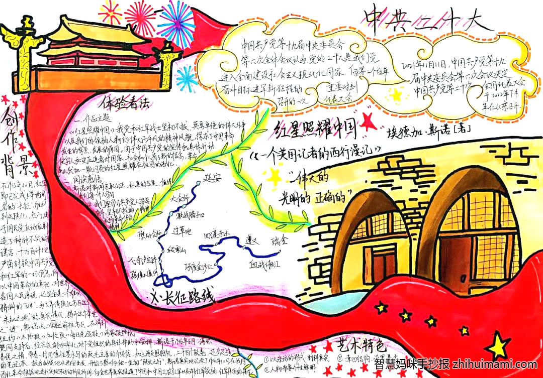 红星照耀中国手抄报绘画一等奖（10张）-图1