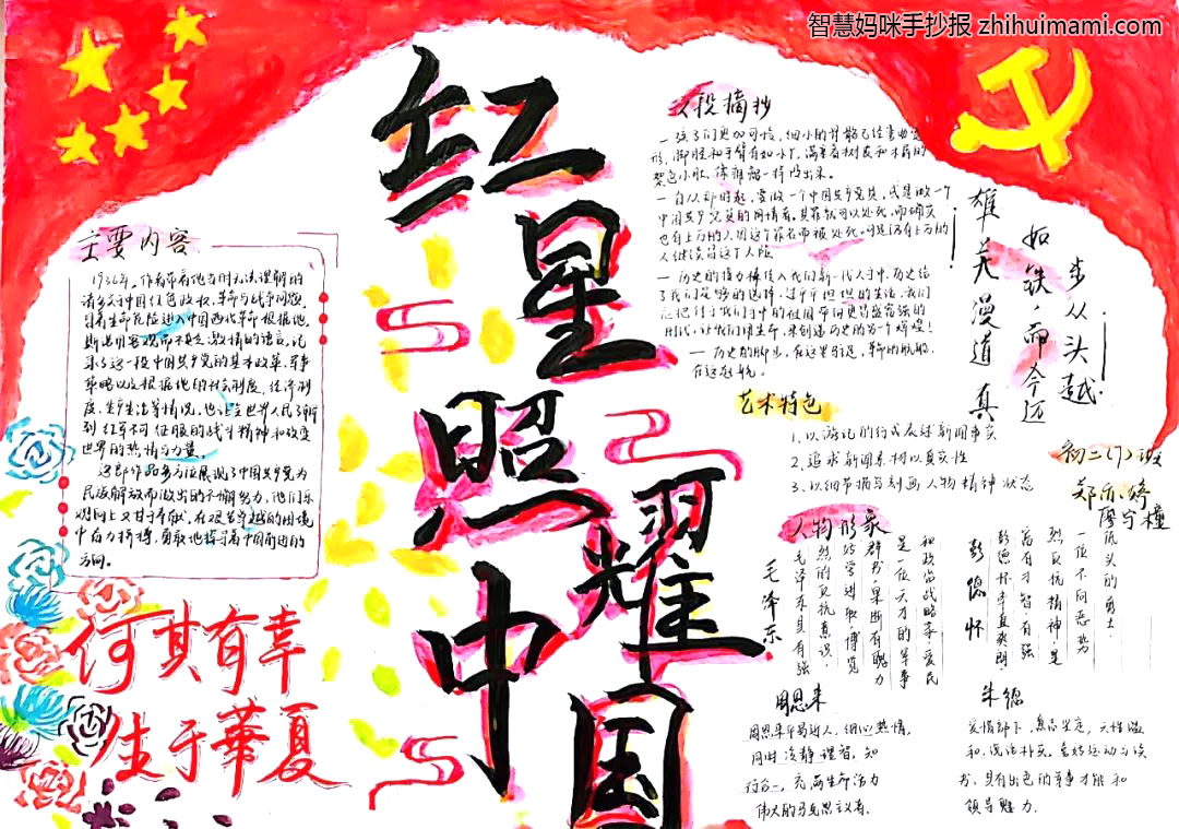 红星照耀中国手抄报绘画一等奖（10张）-图4